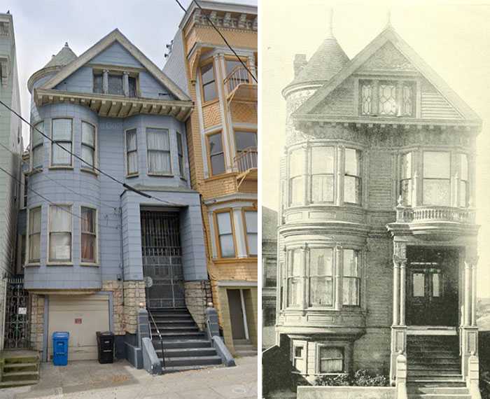 Tomé una edición de 1898 del California Architect and Building News y encontré todas las casas de San Francisco que pude en Google Maps