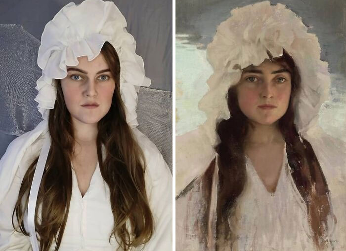 Albert Lynch "A Girl In A White Bonnet" (~1918)