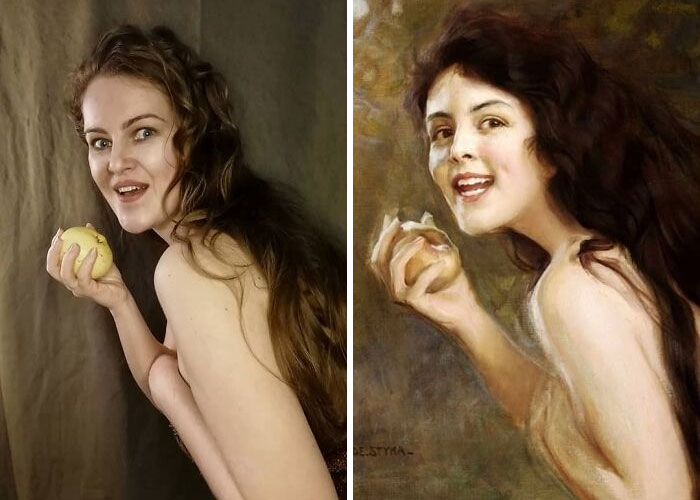 Ade Styka "Girl With An Apple" (1900)