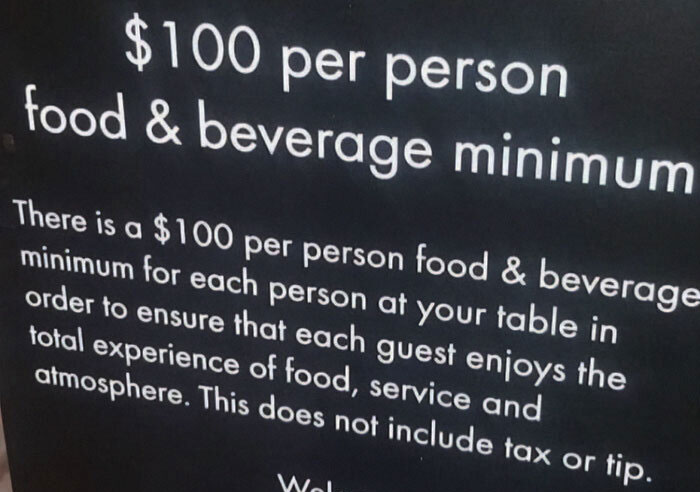 Steakhouse Puts Up A Sign That Asks Customers To Spend $100 Per Person Minimum, Gets Roasted Like Steak