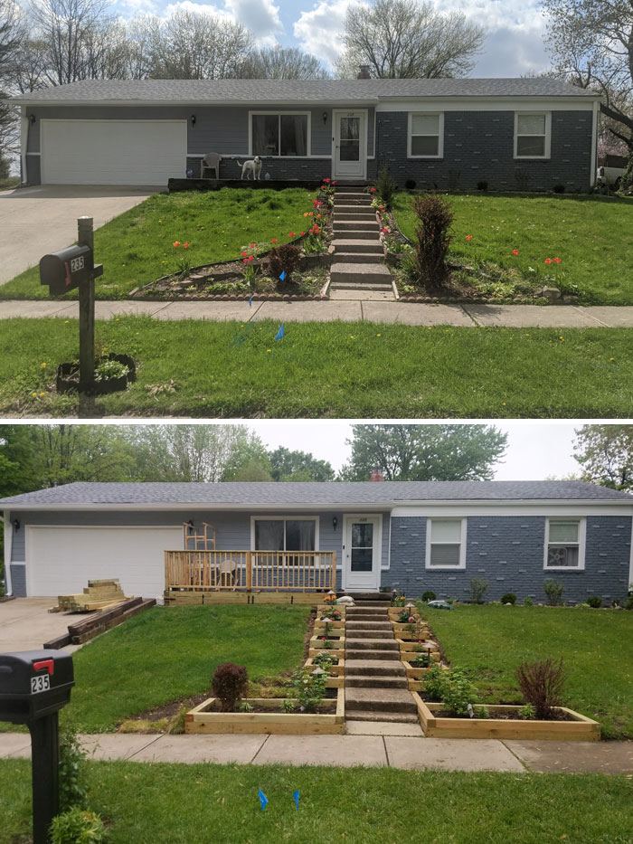 Front Yard Covid-19 Project, Before And After