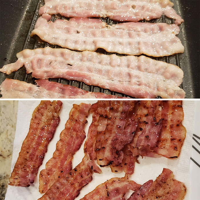 Cook Your Bacon In An IKEA Grill Pan! It Keeps It Flat And My Husband Said It's Ribbed For Your Pleasure