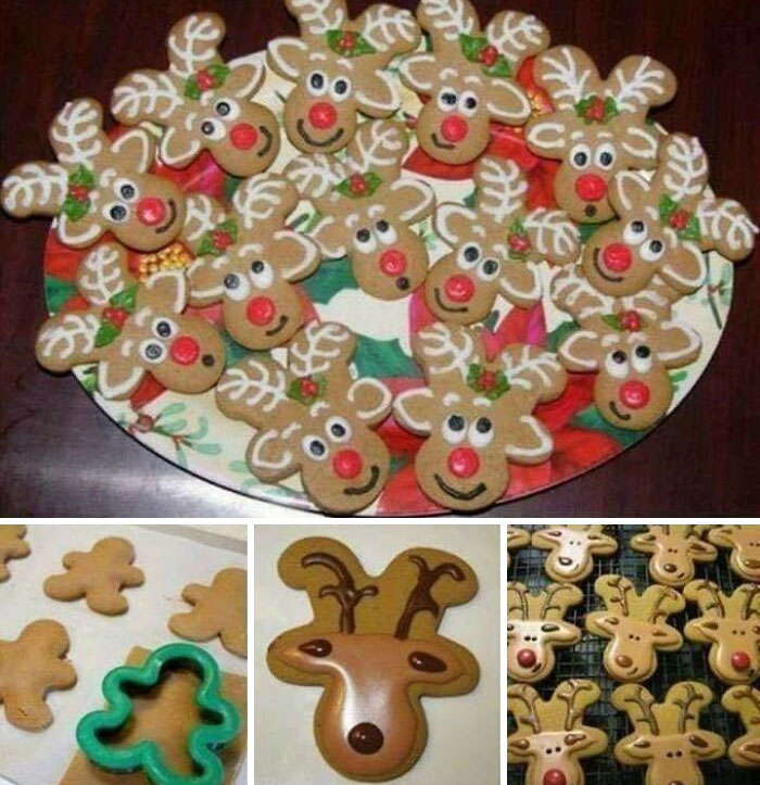 If You Have A Gingerbread Man Cookie Cutter, You Also Have Reindeer Cookies Cutter. Awesome Isn't It. See Image Below To Understand How