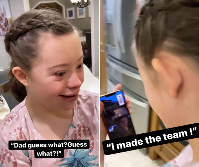"I Made The Team!": 14-Year-Old With Down Syndrome Gets Emotional Telling Her Dad She Was Accepted To School’s Dance Team