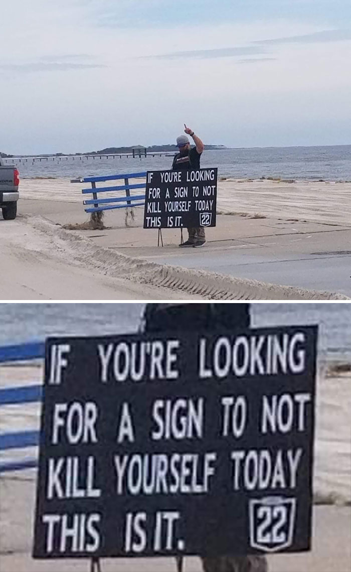 This Guy Was Standing Alongside Highway 90 In Biloxi, MS