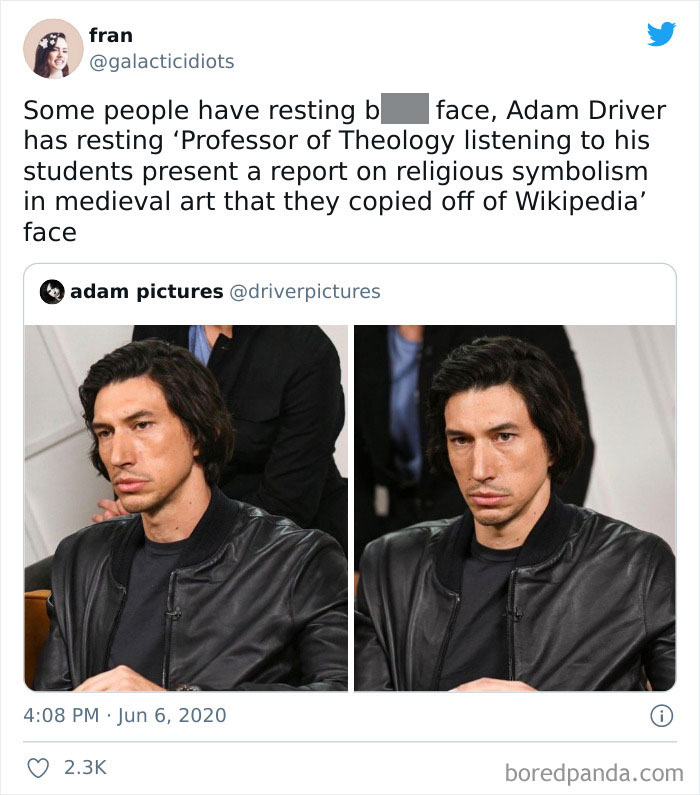 Adam Driver Resting Face