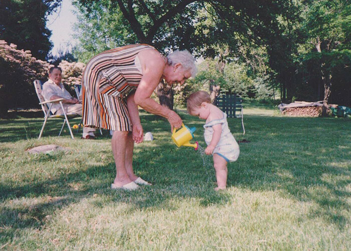 My Grandma Watering Me So I Would Grow (1991). Next Month She’ll Be 98