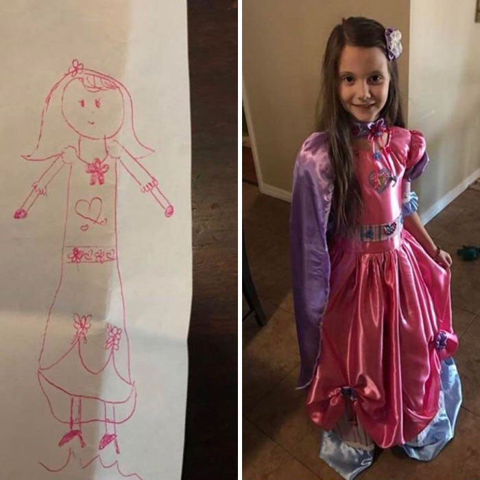 She Drew A Picture Of Her Dream Dress, And Her Grandma Made It For Her