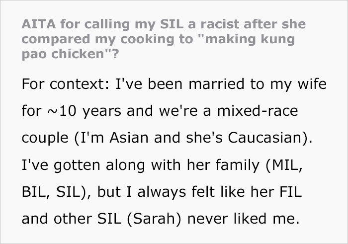 Man Walks Out Of Meal Over Sister-In-Law’s Racist Remark About His Cooking Which Leads To Huge Family Divide