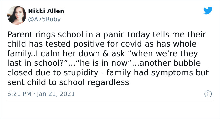 Family Had Symptoms Of Covid But Sent Child To School Regardless