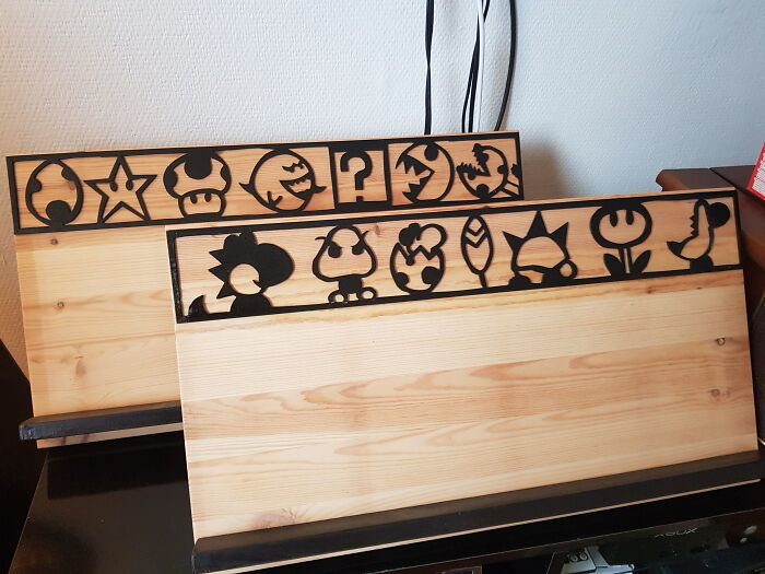 I Made Some Costum Shelfs For My Boyfriend For His Super Mario Collection