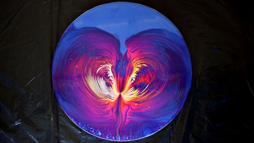 Straight Pour Over The Cup Bottom ~ Acrylic Pour Painting ~ Fluid Art