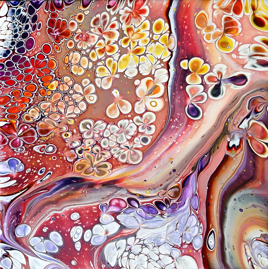 Simple Finger Dip Flowers ~ Sadwich Acrylic Pour ~ Fluid Art For Beginners ~ Fiona Art Simple Finger Dip Flowers ~ Sadwich Acrylic Pour ~ Fluid Art For Beginners ~ Fiona Art
