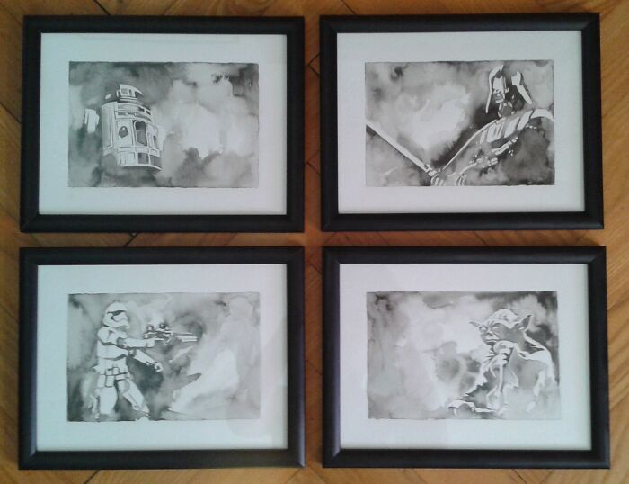 A Star Wars Themed Polyptych In Ink