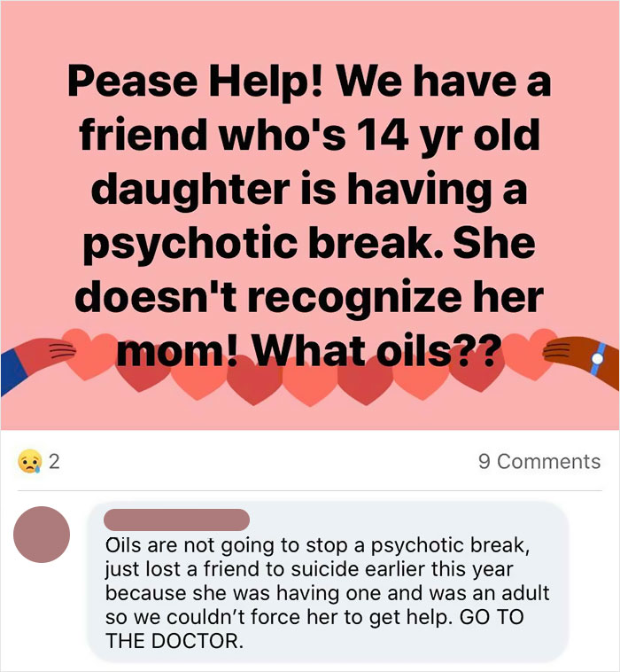 Atleast One Person In The Comments Had The Sense To Tell Her To Call A Doctor! This Is Too Much
