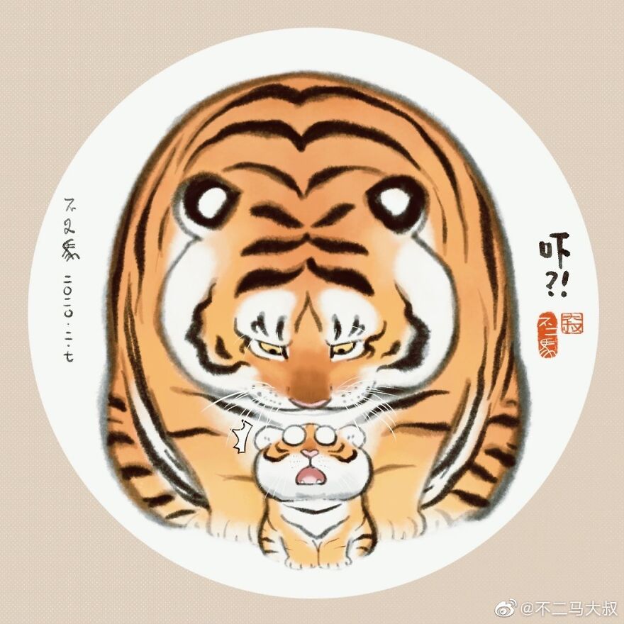 30 Funny Illustration Comics About A Fat Tiger Met A Tiger Cub In Snow, By Chinese Artist Bu2ma 30 Funny Illustration Comics About A Fat Tiger Met A Tiger Cub In Snow, By Chinese Artist Bu2ma