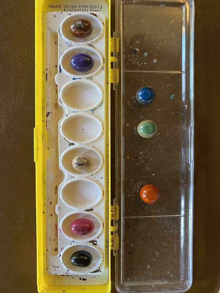 My Son’s Watercolors Got Left In The Sun, And They Shrunk Into Round Balls
