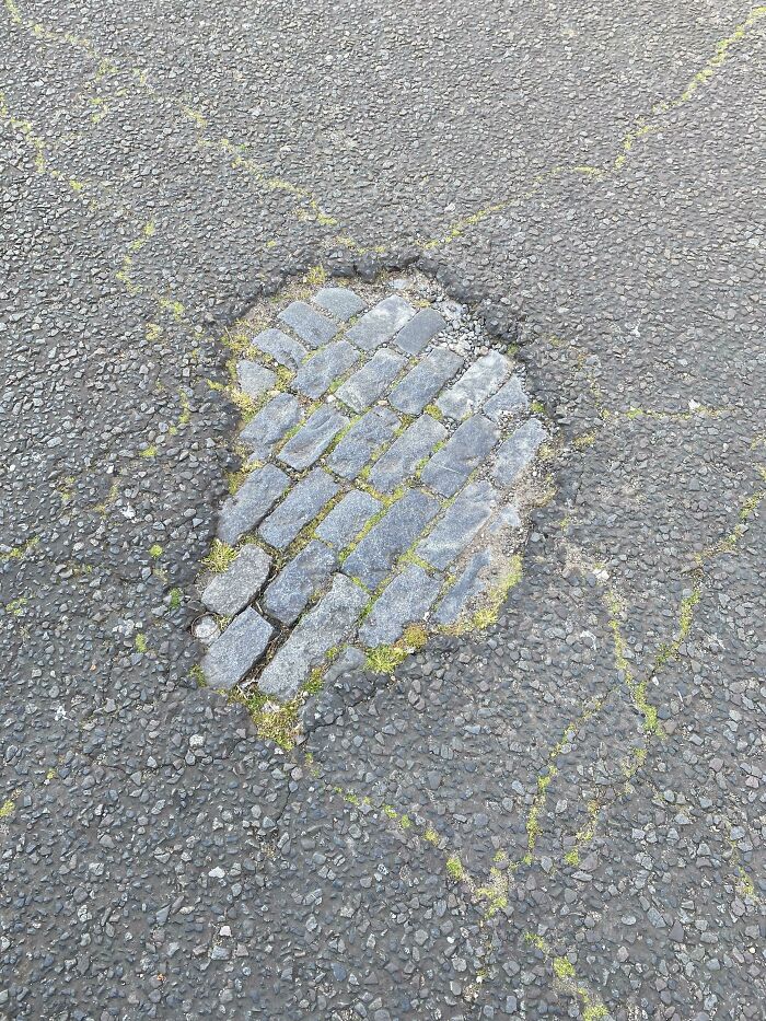 A Road On My Work Commute Is Eroding And Starting To Expose The Old Cobblestone Street. London