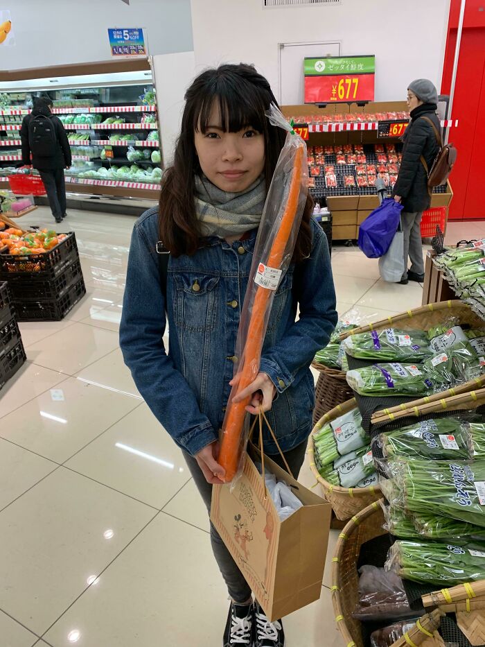 Long Carrots For Sale At The Supermarket (In Japan)