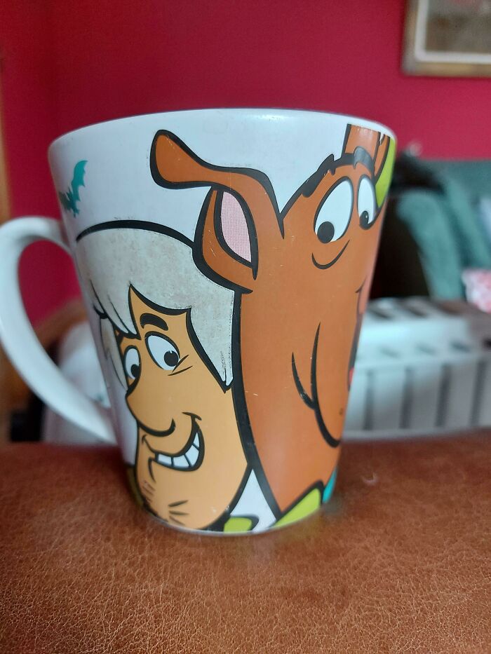 Over The Years Shaggy Has Slowly Turned Grey On My Scooby-Doo Mug