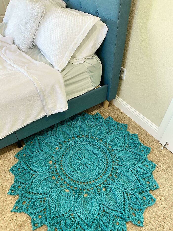 Spent 30+ Hours Crocheting A Rug For My Room!