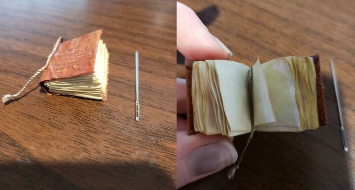 I Made A Tiny Little Book With Tiny Piece Of Bark I Found