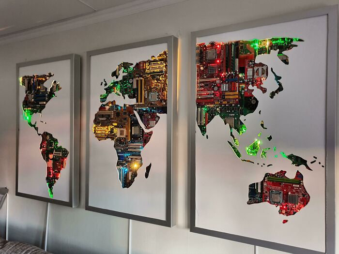 I Turned Some Unused Circuit-Boards Into A Map
