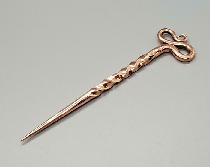 As A Blacksmith, I Normally Work With Steel, But Copper Is So Beautiful. This Is The First And Only Copper Hair Stick I Have Made. I Think It Came Out Pretty Well