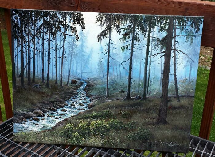 My Mom Is A Painter. Here Is One Of Her Latest Pieces!