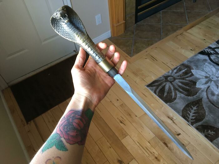 This Snake Sword In A Cane I Found On My Walk Today