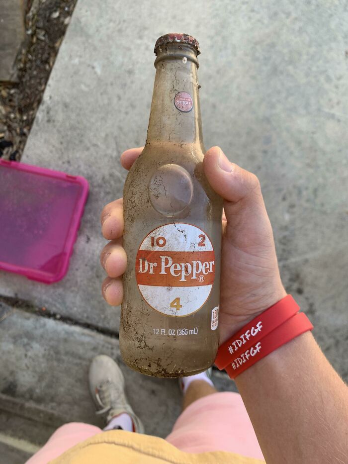 Original Dr Pepper That Was Buried In The Garden, The Soda Turned Clear