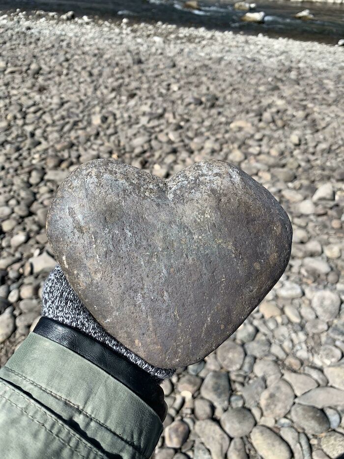 I Found This Heart-Shaped River Rock Today