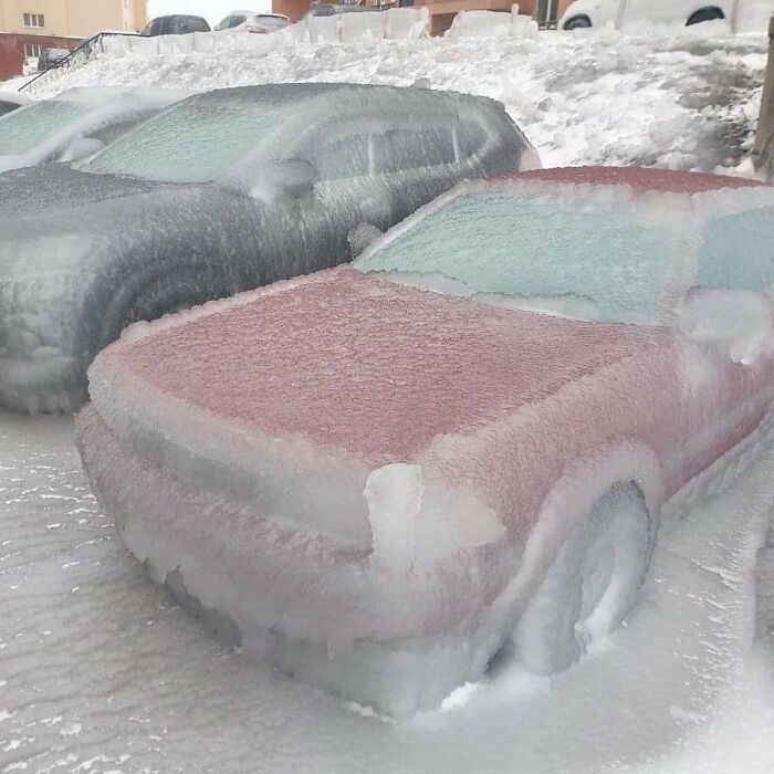 Cars After Freezing Rain In Vladivostok, Russia