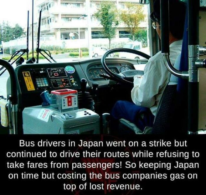 Bus Drivers In Japan, Striking In Such A Way That People Don't Suffer