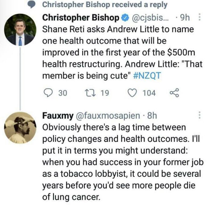 When The Nz Opposition Thinks He’s Asking Important Questions On Total Healthcare Reform