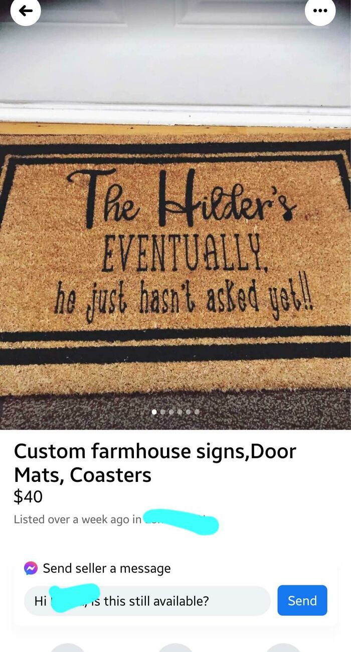 I See Your I Don't Want To Be Married Cake Toppers And Raise You A Gotta Shame My Fiancé Into Proposing Welcome Mat