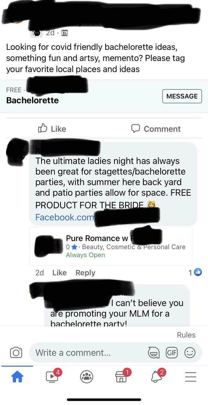 Promoting Your Mlm As A Bachelorette Party. Reposted Because The First Image Still Had Infos