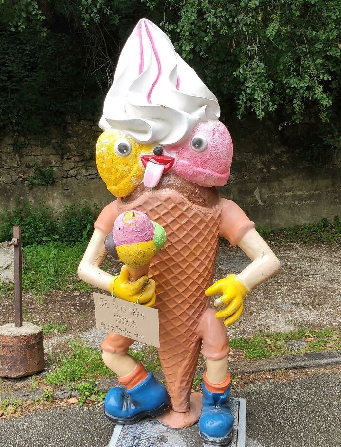 An Ice Cream Parlor Mascot In Southern France