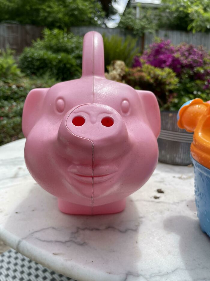 Pig Watering Can With Human Lips