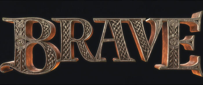 In Brave (2012), You Can See Merida And Her Mother Hidden In The Logo Of The Movie. Look At The Top Left Of The B And E