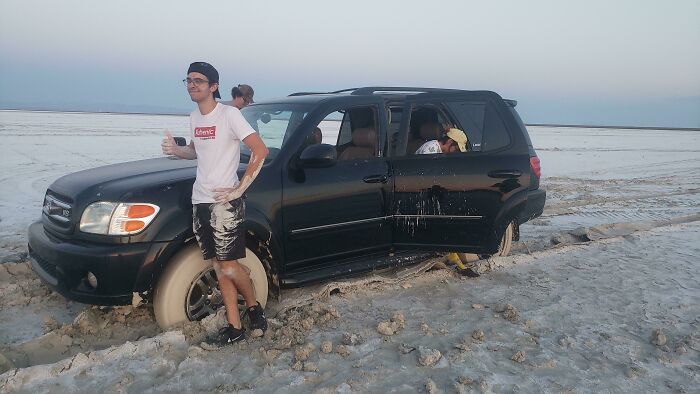 We Are The Idiots That Got Stuck Out In The Bonneville Salt Flats Yesterday