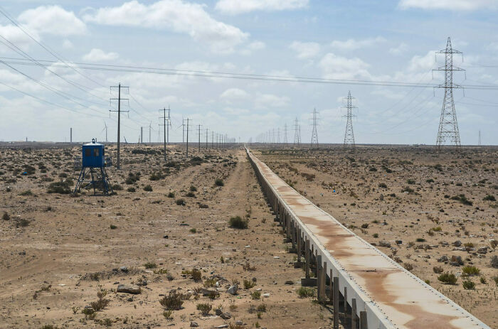 The World's Longest Conveyor Belt. It Carries Phosphate 61 Miles From Bou Craa In Western Sahara To The Port Of Marsa