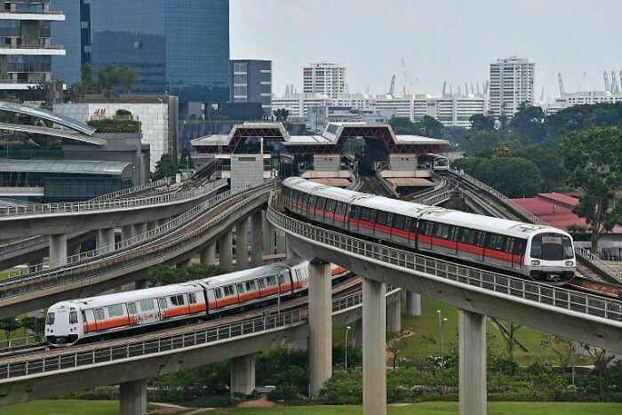 Unlike Dallas, They Build Flyover Interchanges For Trains In Singapore. Jurong East Interchange Station