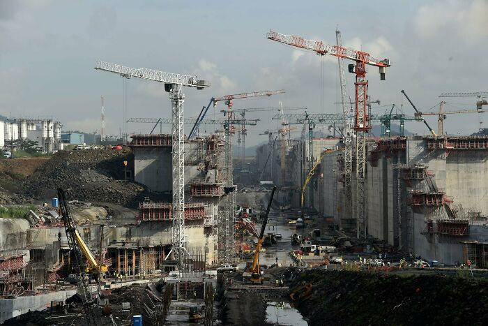 The New Panama Canal Locks Under Construction In 2014