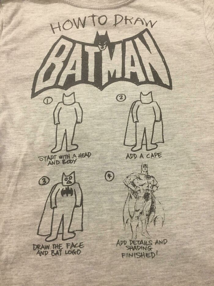 My Kid's "How To Draw Batman" Shirt