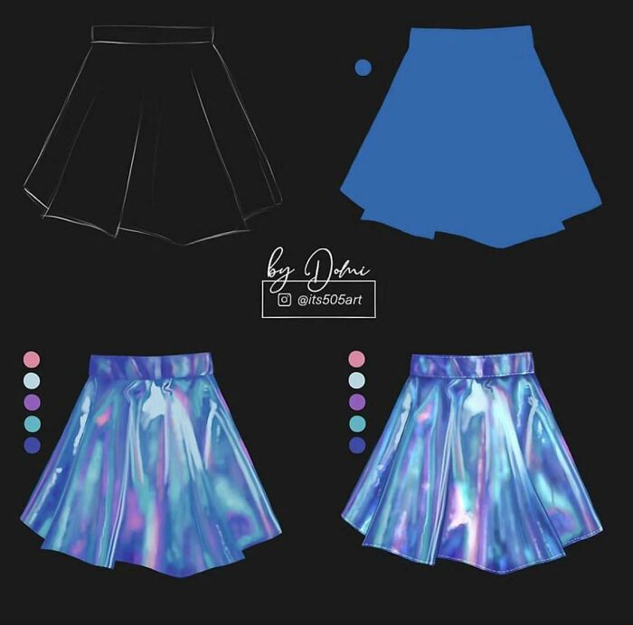 How To Digitally Draw A Holographic Skirt