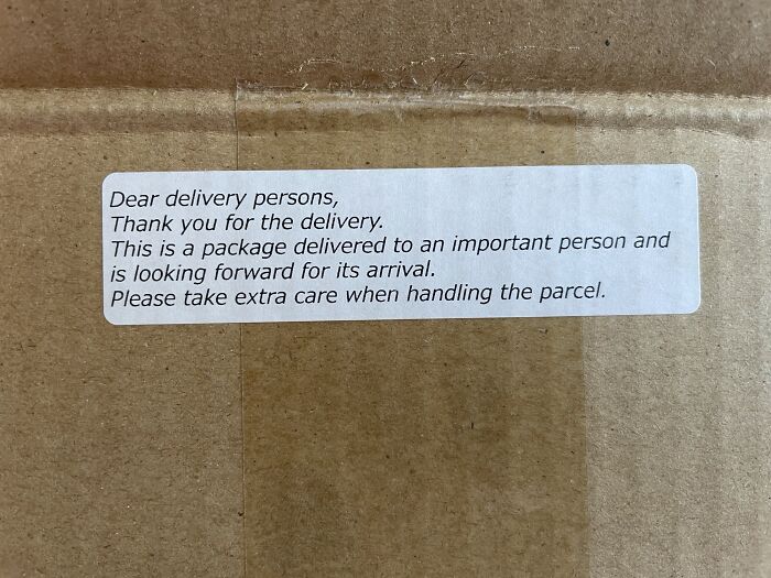 A Sticker That Was Put On My Parcel From Japan