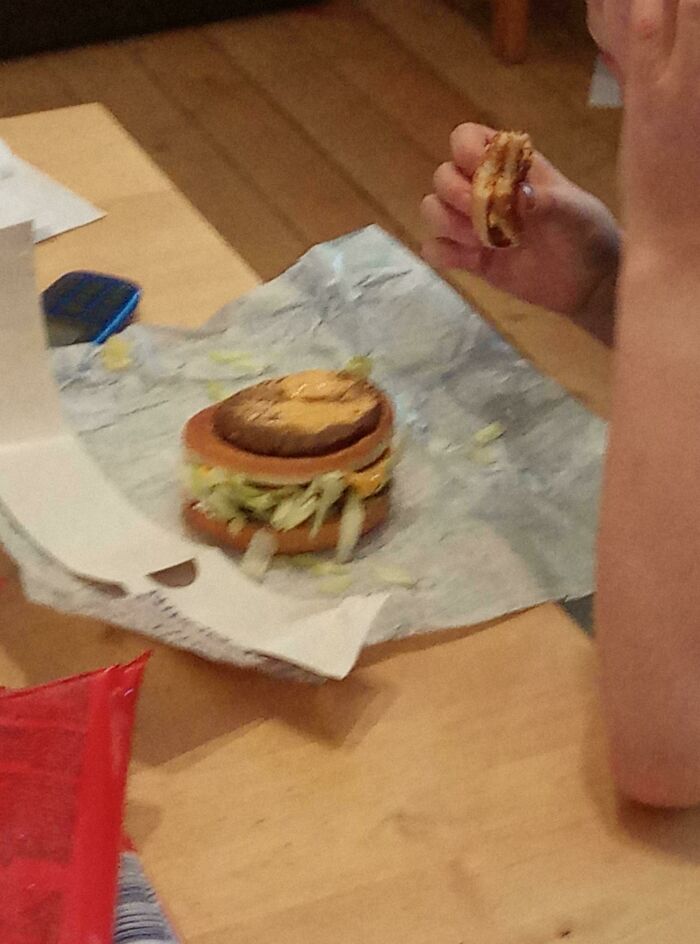 My Little Brother Eats A Burger Layer By Layer