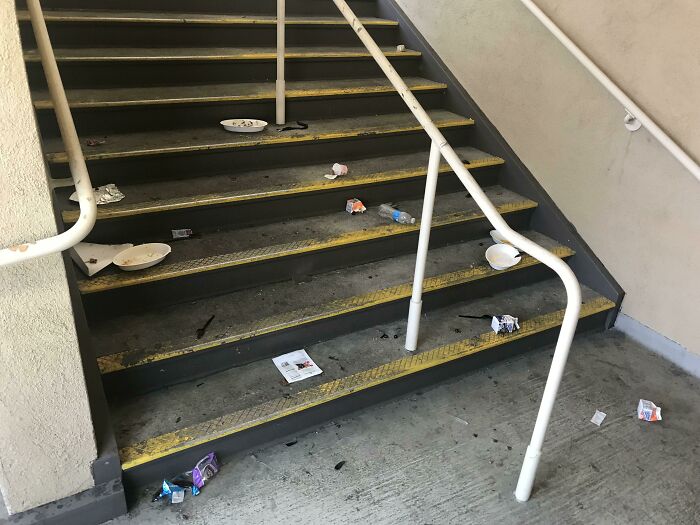 People Who Block My School’s Stairwells And Then Leave Them Like This