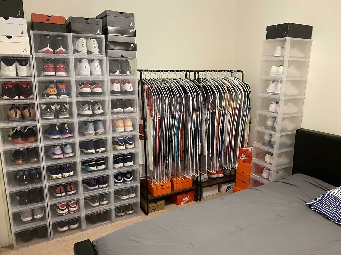 Nothing More Satisfying Than A Neat And Organized Shoes And Jerseys Trophy Room! 